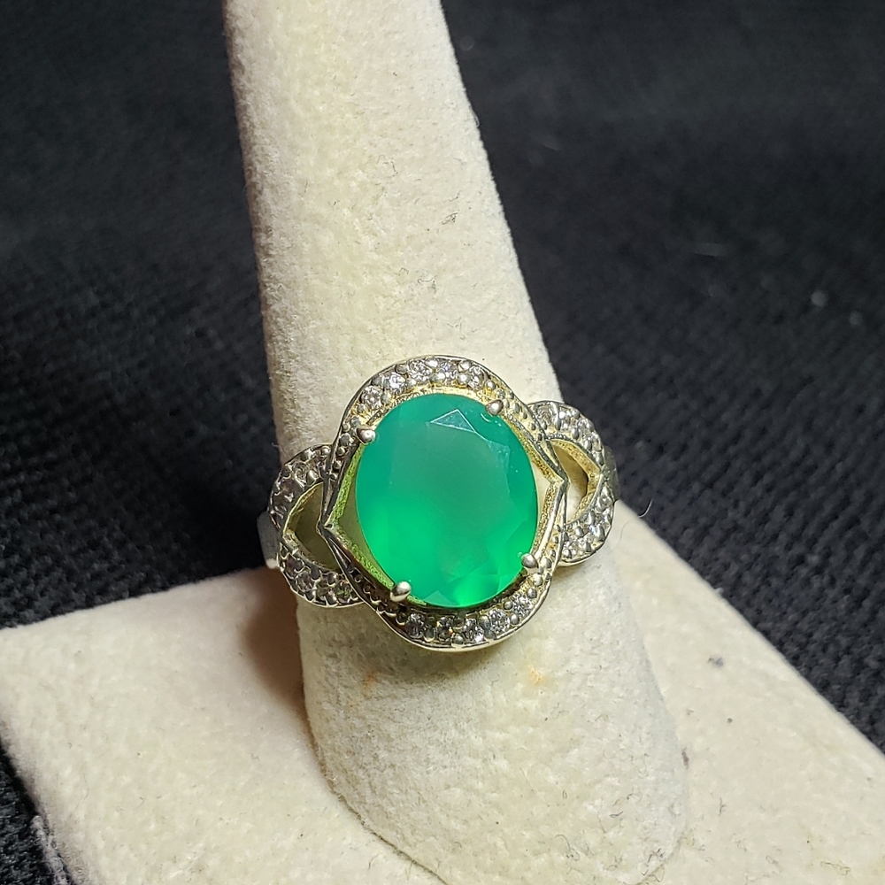 S925 green onyx ring size 9.5